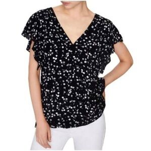 Sanctuary floral fan sleeve boho peasant top